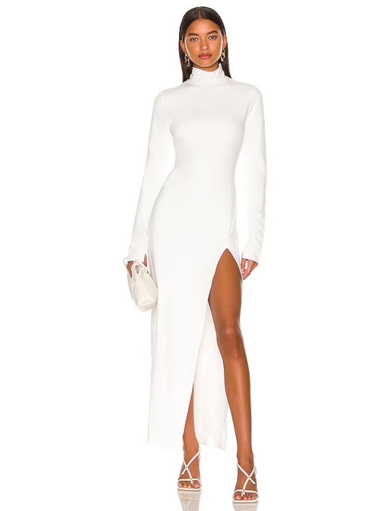 Nonchalant Label Declan Turtleneck Dress In Off White